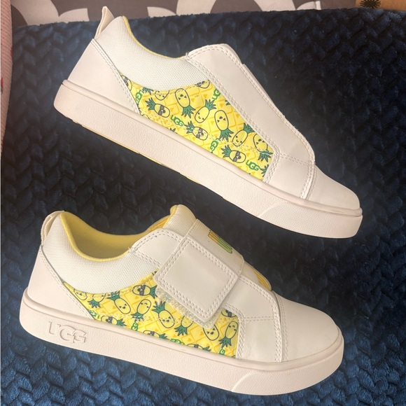 UGG Cream and Yellow Velcro Sneakers Kids size 3 - Picture 4 of 6